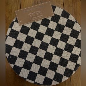 Madison Studio Black and Cream Checkered Placemats